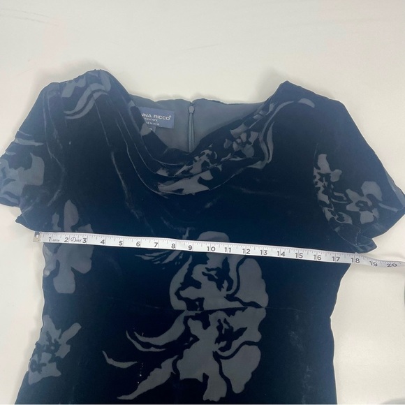 Vtg Donna Ricco Black Velvet Burnout Maxi Slip Dress Silk Size 10 Whimsygoth Y2K - Picture 9 of 14